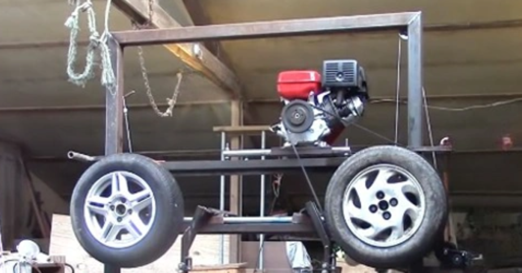 How to build a Simple Homemade Bandsaw Mill from Old Car Wheels