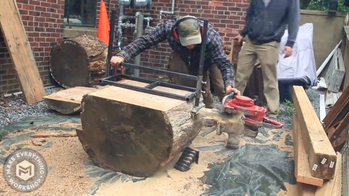 How to build a Homemade Chainsaw Mill from Scratch. Step by step Build ...