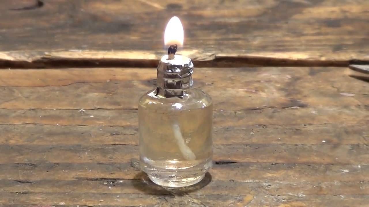 How to build an Waste Oil or Used Vegetable Oil Candle from Old Nail Polish Bottle