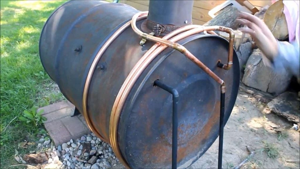 How to heat your Garage by using an Outdoor Wood Burning Boiler and an old car radiator